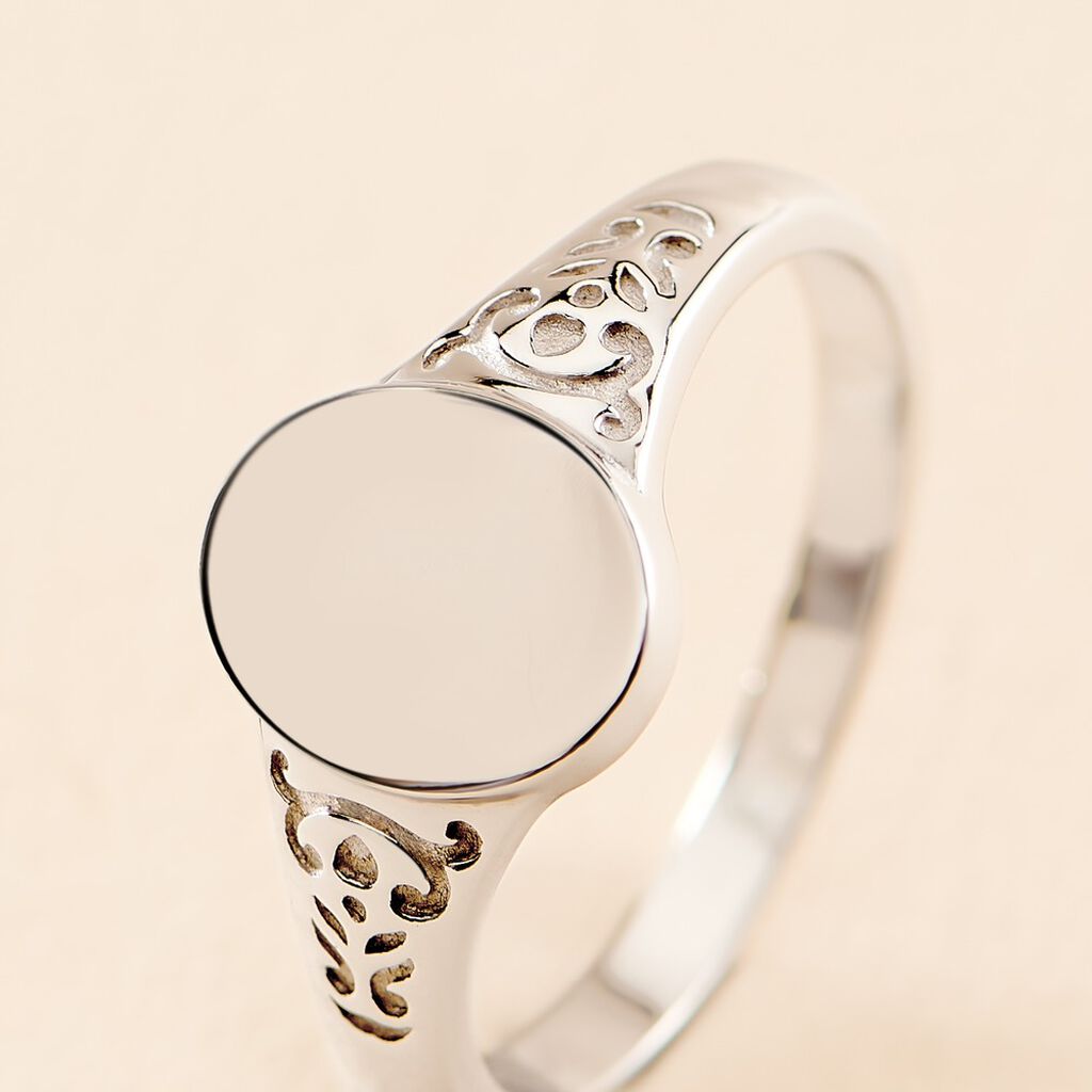 Chevalière Giacoma Argent Blanc