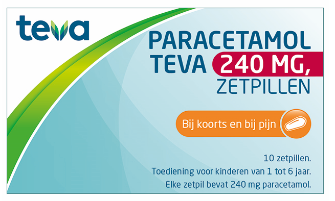 Teva Paracetamol 240mg 10 zetpillen