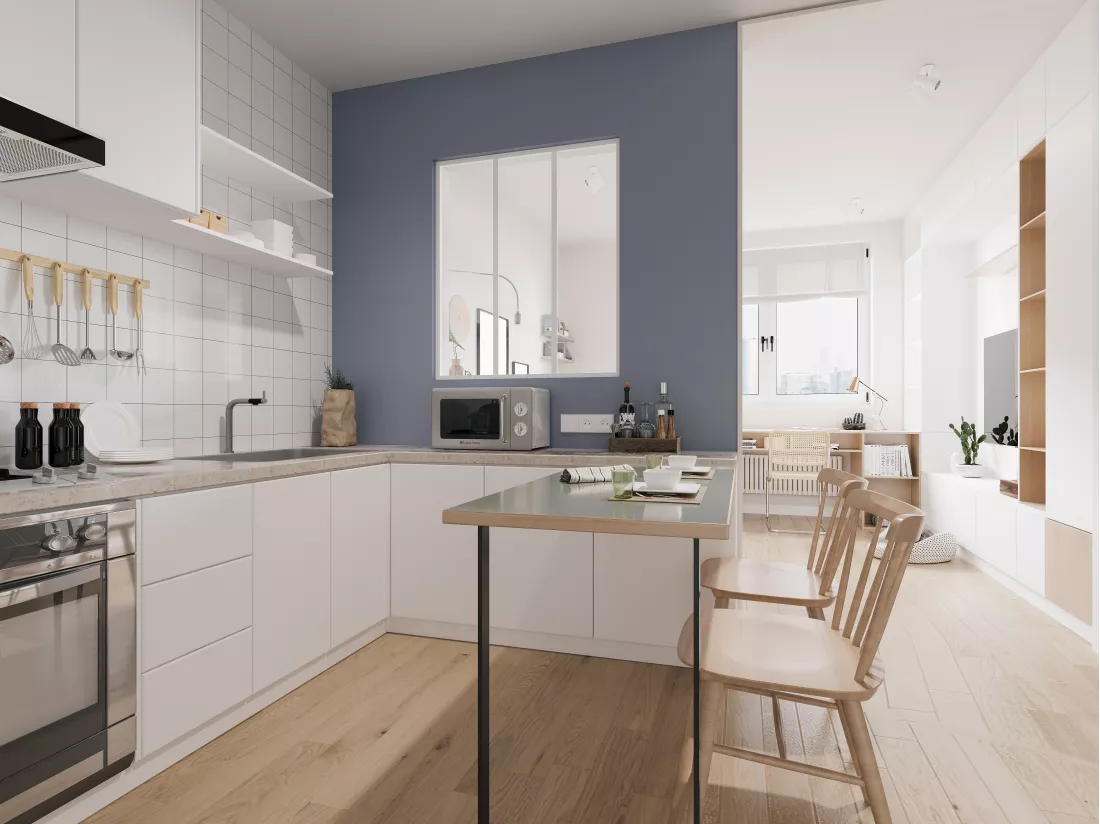 Verrière atelier en aluminium thermolaqué - 90x105 cm - Blanc - BAYVIEW