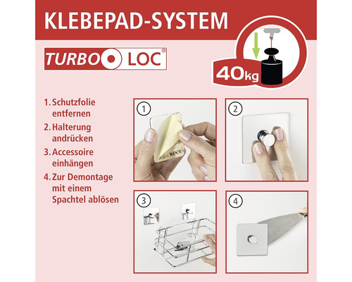 Wenko Turbo-Loc Gala zwart kruidenrek + adapter