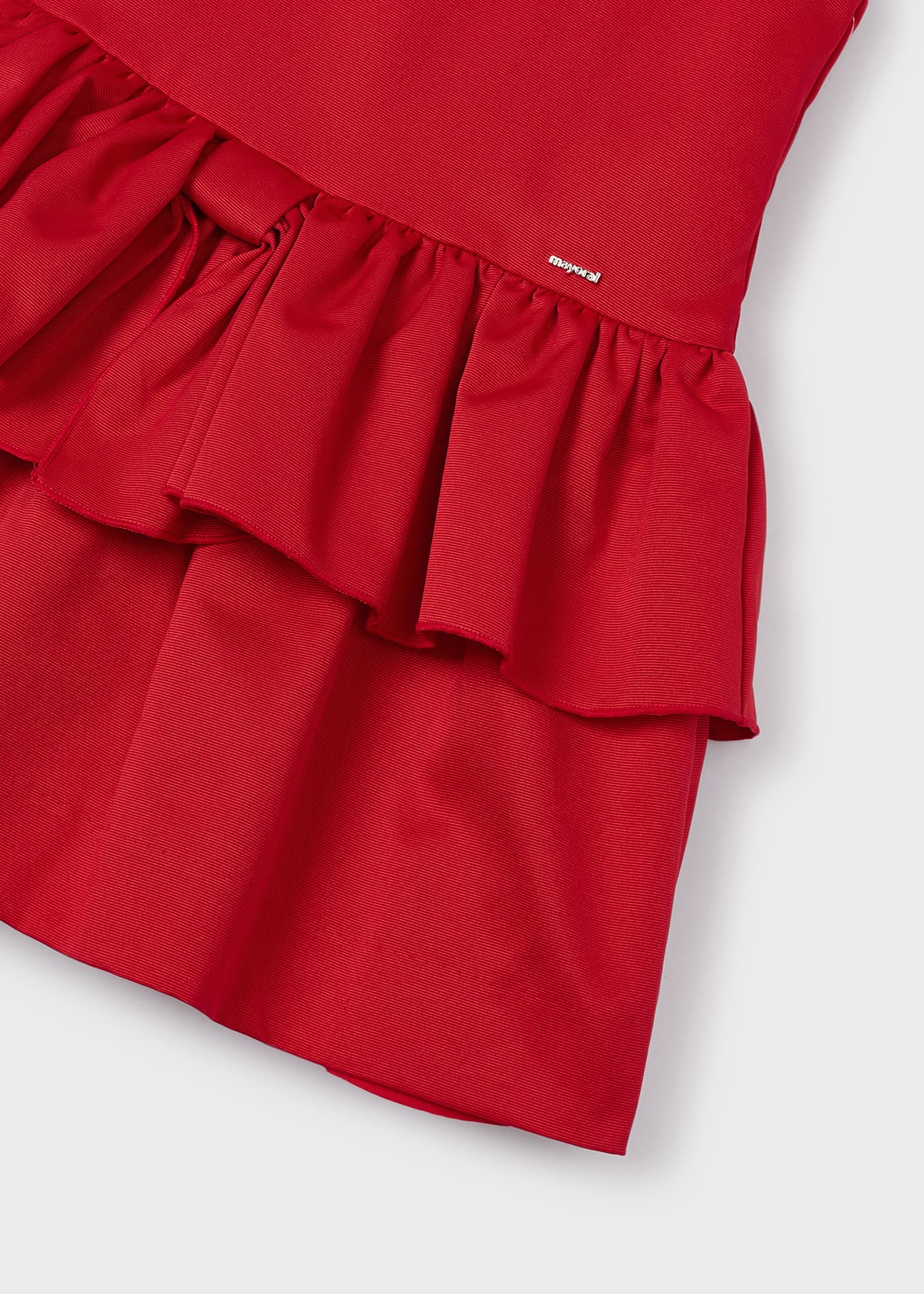 Vestido infantil com aplique de laço otomano