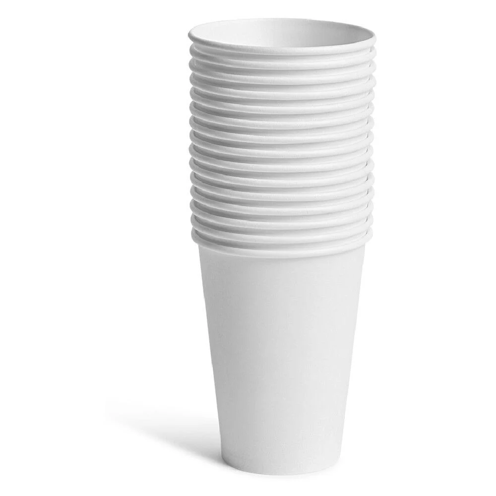 Gobelet jetable en carton uni blanc x50