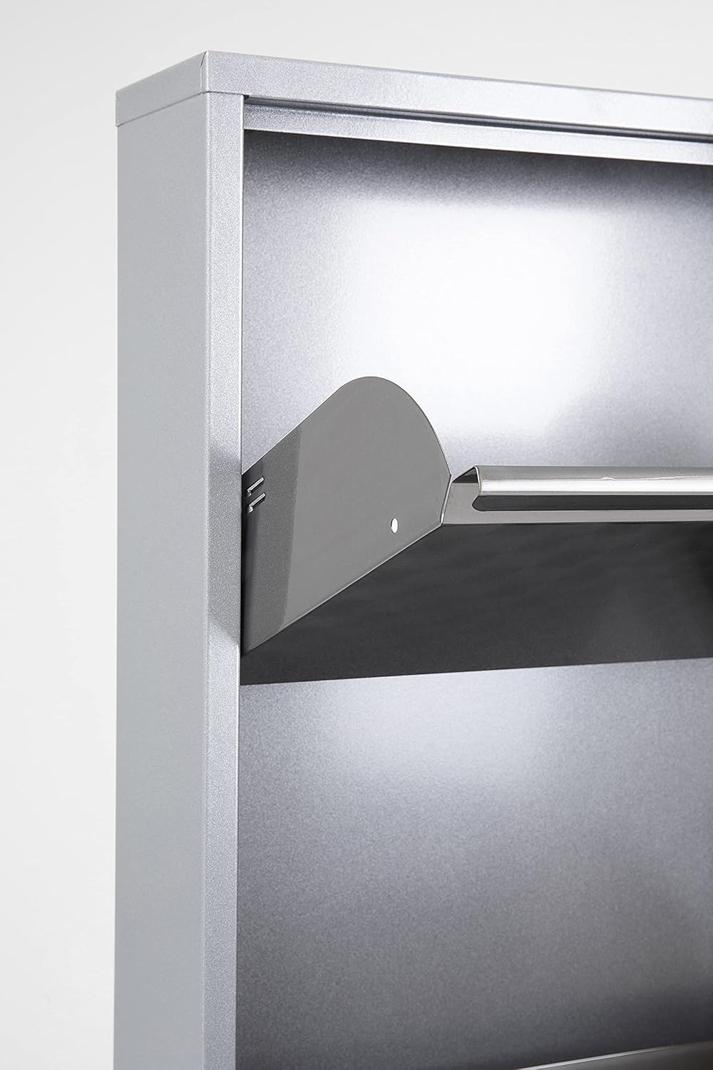 Kare Design 5er Schuhkipper Caruso, Metall/Silber, Schuhablage für bis zu 10 Paar Schuhe, 170x50x14cm