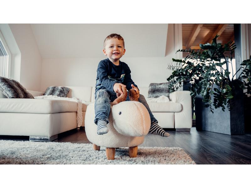 zoosy Kinderhocker Schaf Berta Weiss Taburett in Schafform
