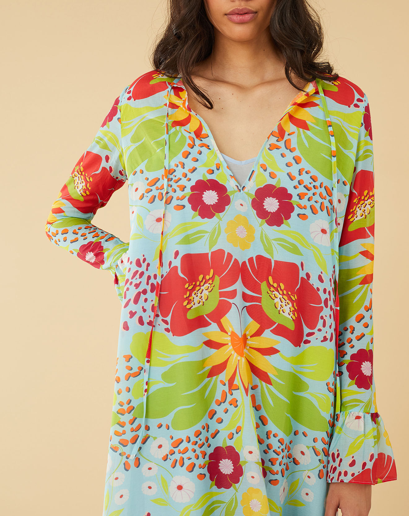 Manoush Robe longue Mexico imprimée bleue