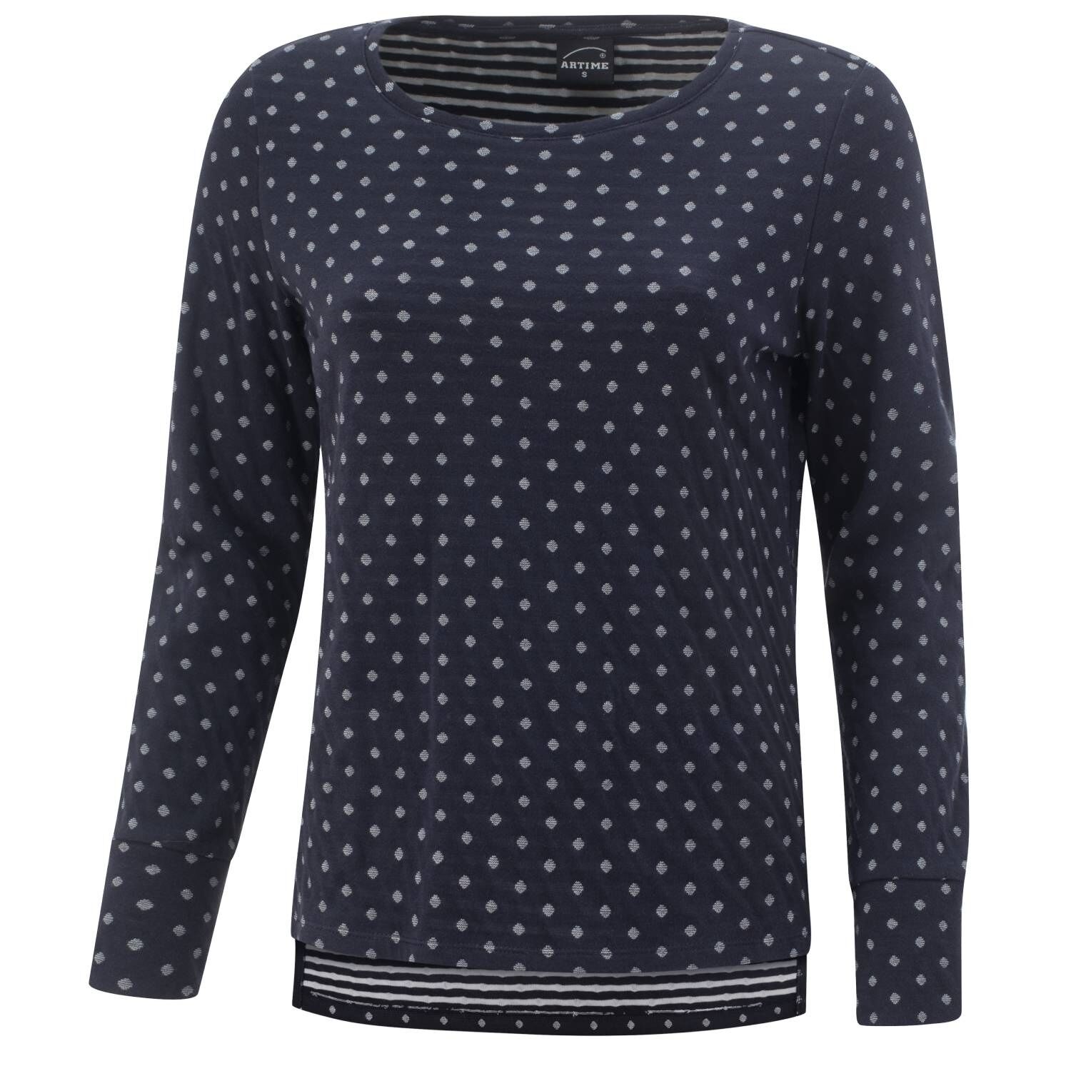 Rundhals-Sweatshirt im Micro-Tupfen-Dessin