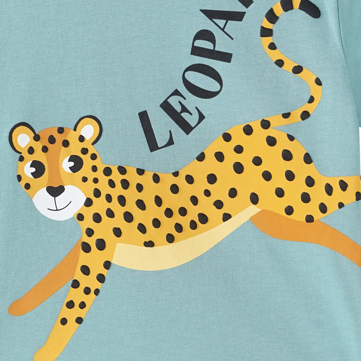 Topomini Baby T-Shirt mit Leoparden-Motiv salbei