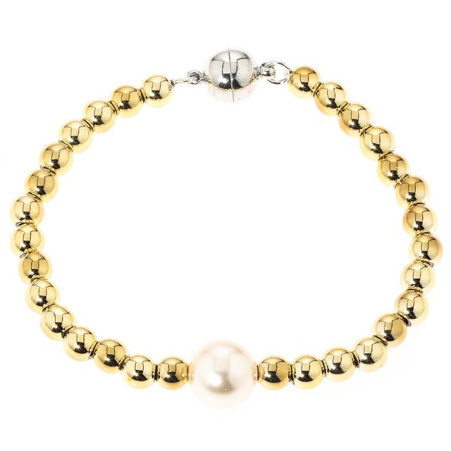 Armband-Set, Muschelkernperle, Magnet, 20 cm, 2-teilig