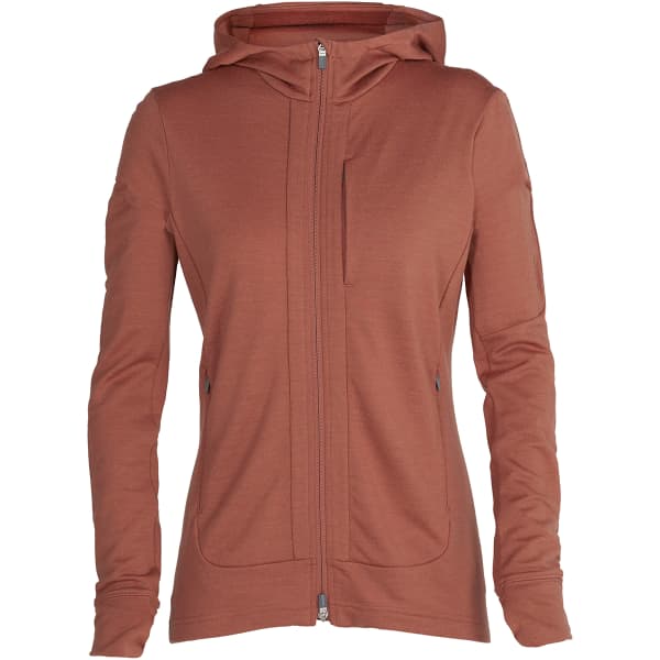 Veste polaire randonnée ICEBREAKER W QUANTUM III LS ZIP HOODIE CLAY
