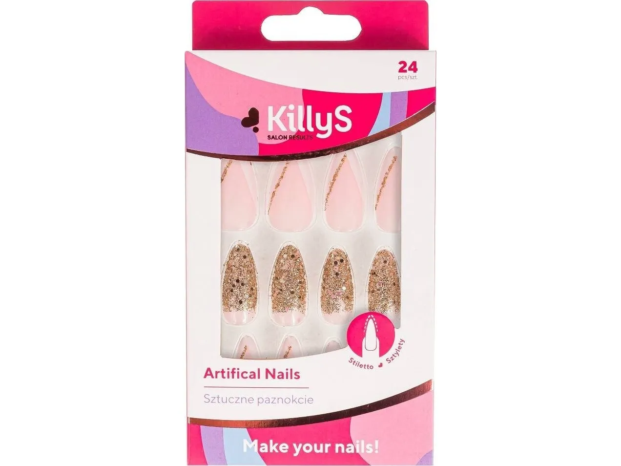KILLYS_Artificial Nails artificial nails Daggers Golden 24pcs