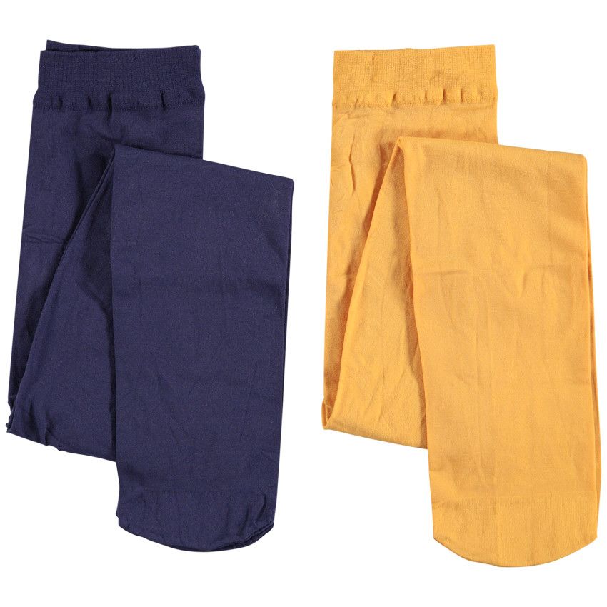 Lot de 2 collants fins unis - Jaune