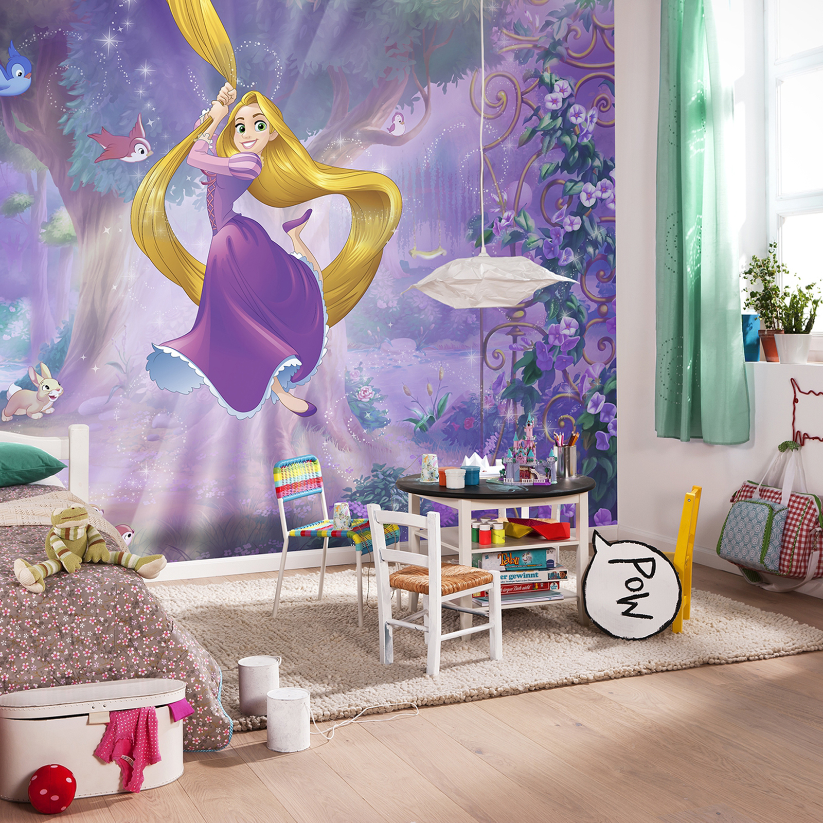 Papier-Fototapete RAPUNZEL - lila-blau - 368x254 cm