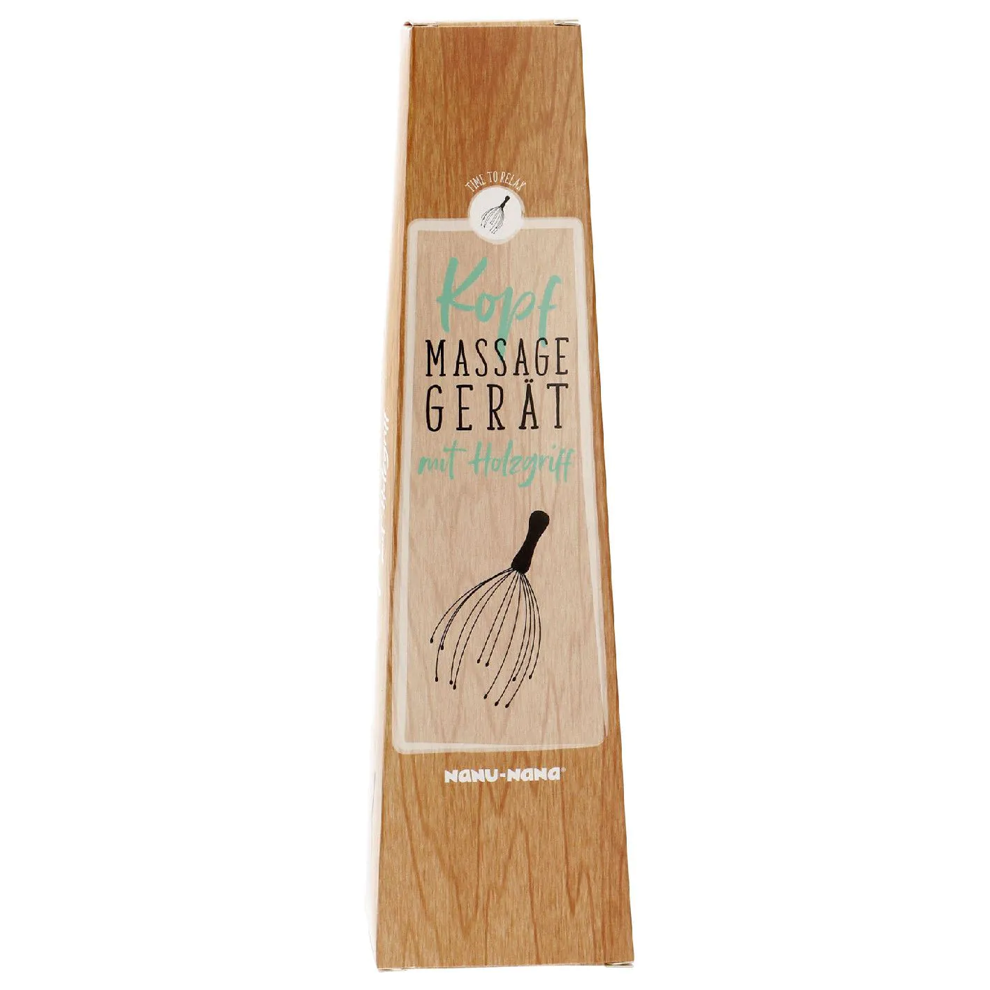 Kopfmassagegerät mit Holzgriff, 25 cm