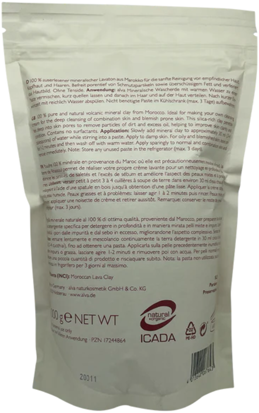Alva  Rhassoul - Mineralische Wascherde, 1 kg