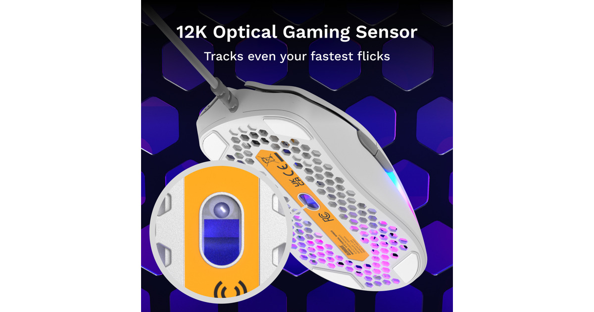 GloriousModel O Eternal gaming muis  (Wit, 100 - 12.000 DPI, RGB)
