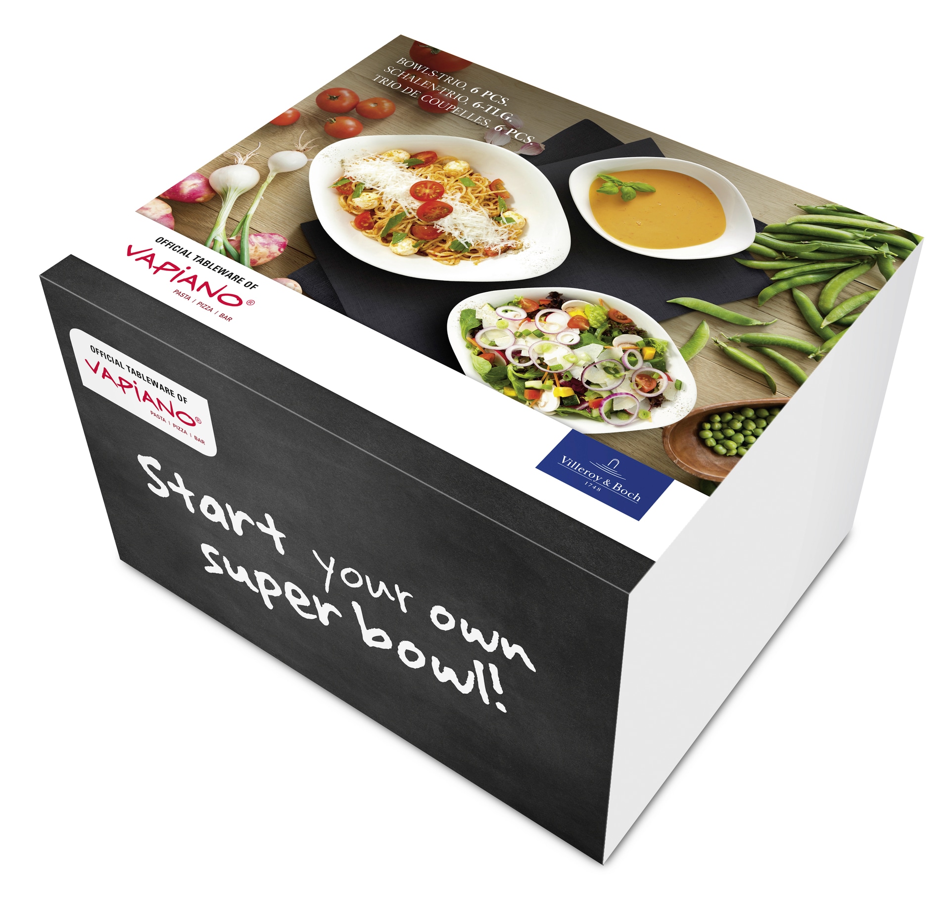 Villeroy & Boch Schalen-Set VAPIANO 6-teilig Porzellan weiß