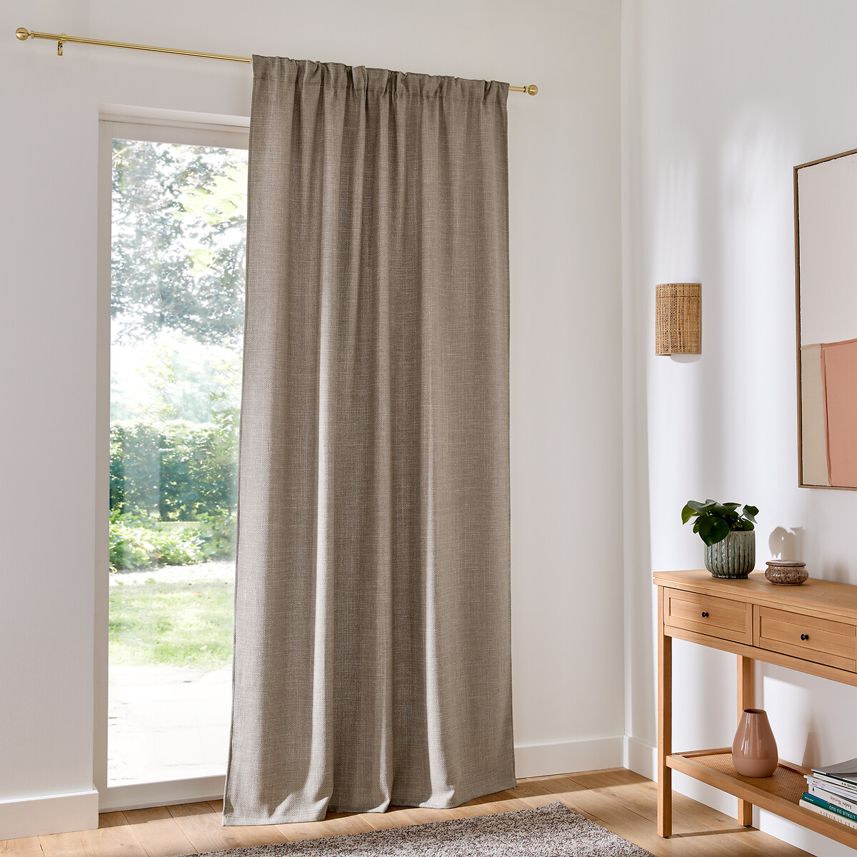 LA REDOUTE INTERIEURS<br>Cortina com efeito trançado e fita de pregas, Montego