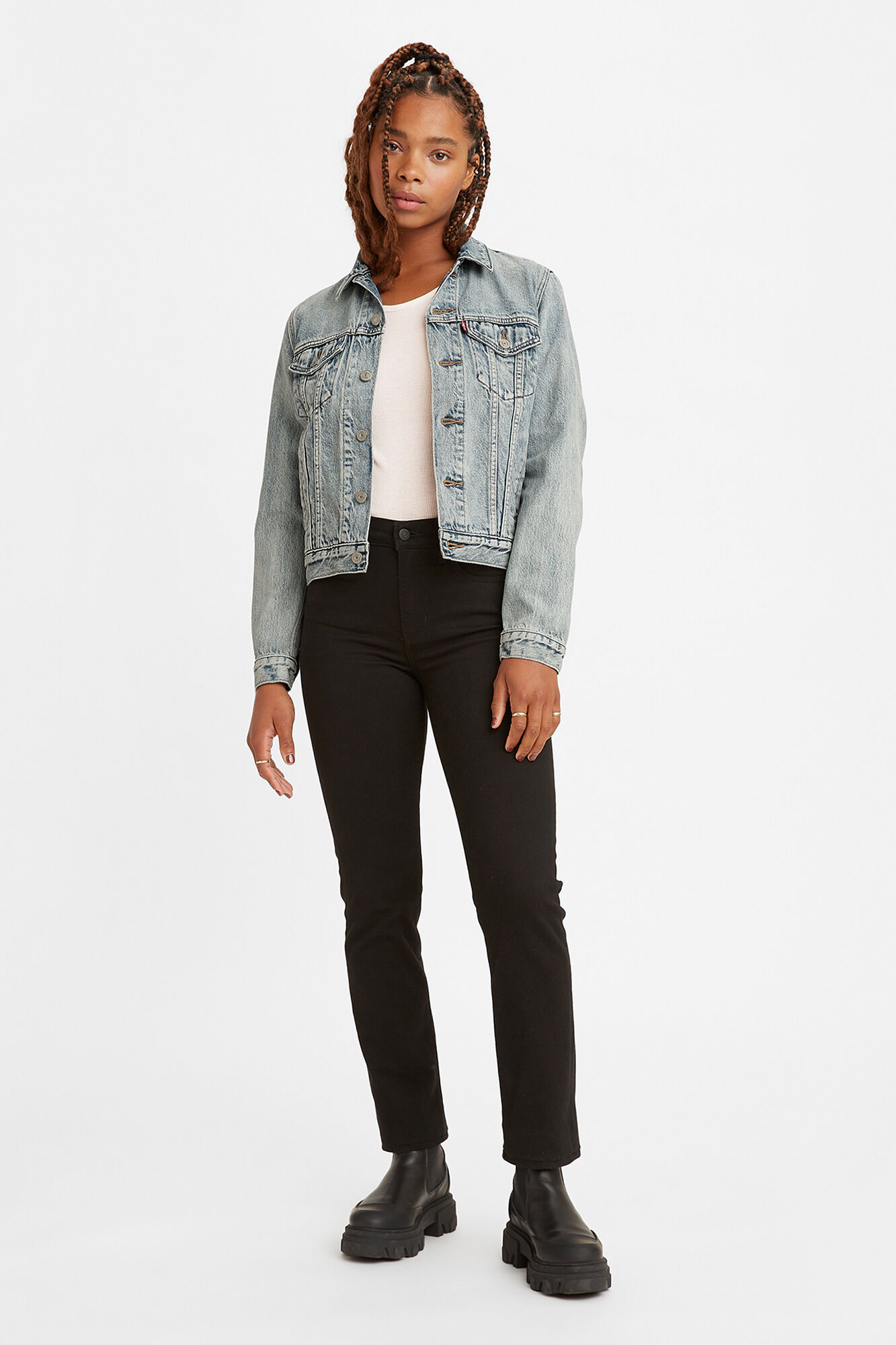 Calça jeans reta de cintura alta 724™ - azul escuro