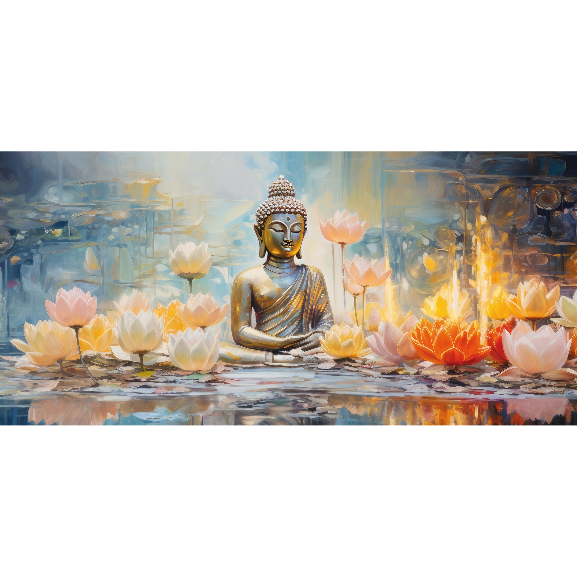 Keilrahmenbild BUDDAH - multicolor - 70x33 cm