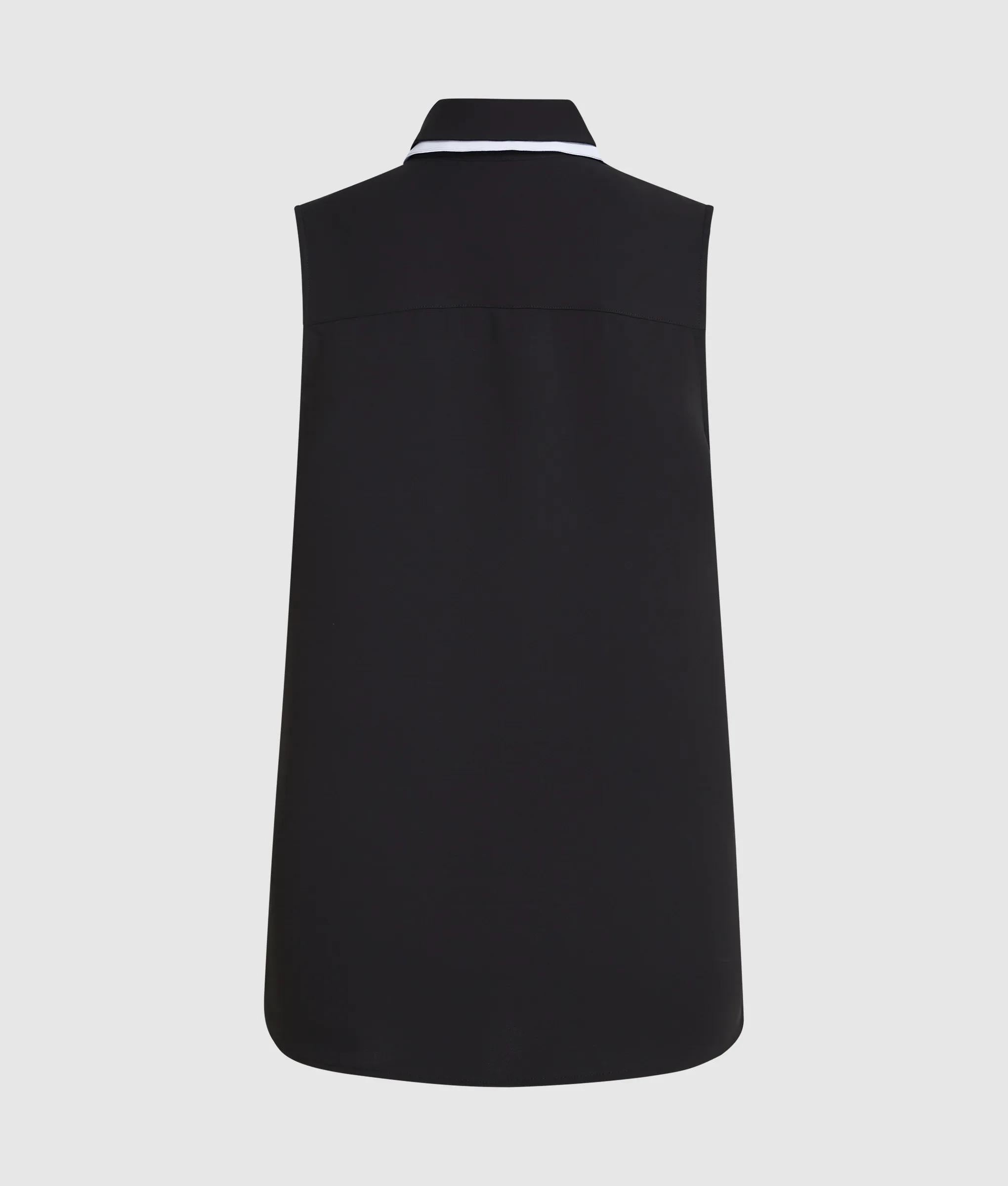Zwart-witte mouwloze blouse