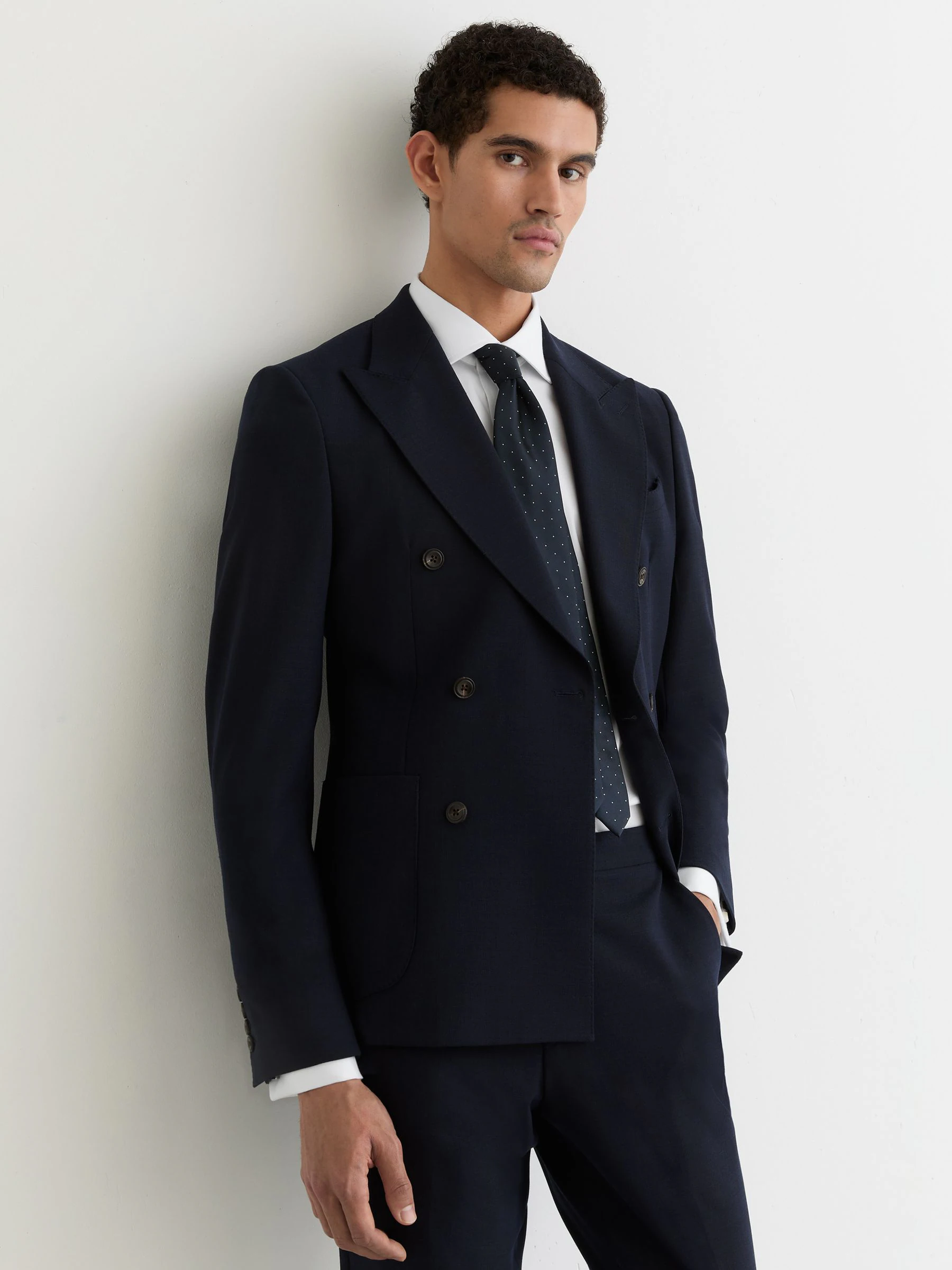 Wit - Slim Fit - Reiss Bishopsgate Stretch Double-Cuff Shirt Cotton-Blend