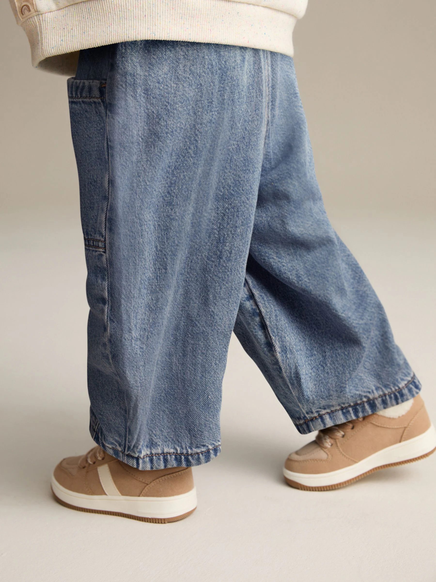 Middenblauw denim - Barrel 100% katoenen jeans (3mnd-7jr)