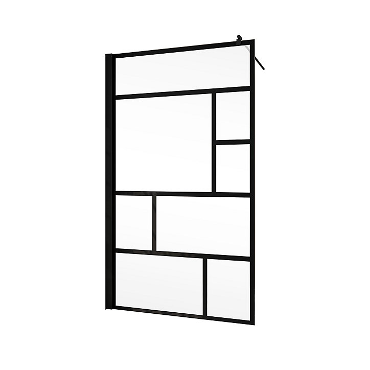 Paroi de douche à l'italienne 90 x 200 cm NewStyle Schulte, Walk In style verrière atelier, verre de sécurité anticalcaire