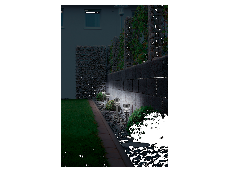 4 solar LED-tuinlampen