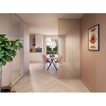 Roomdivider spijlen MDF natuur eiken 4 stuks