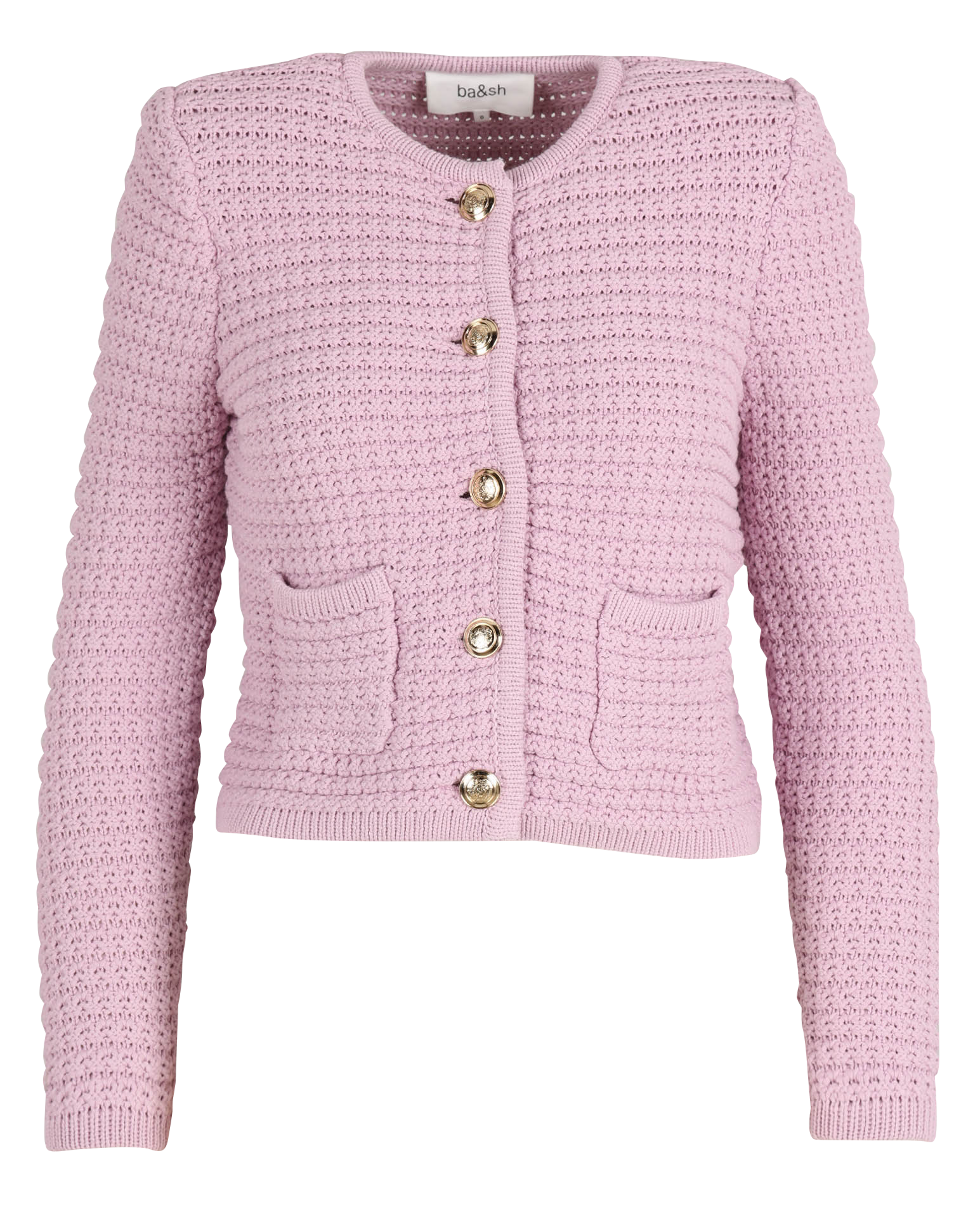 GASPARD - Cardigan droit à col rond | Violet