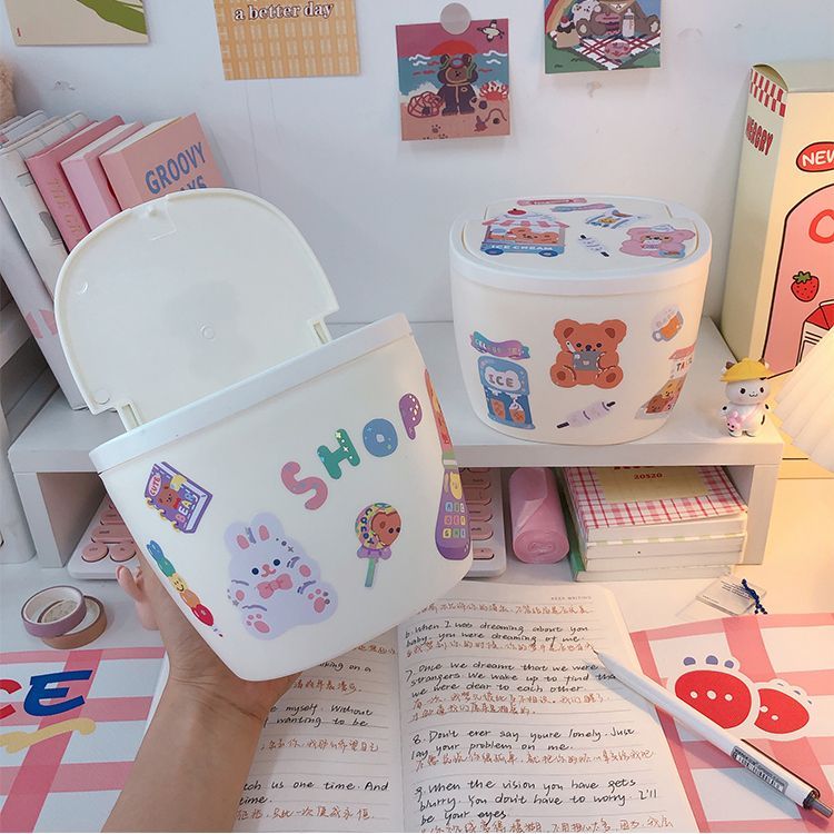 Chimi Chimi - Plastic Bureau Prullenbak / Sticker / Set