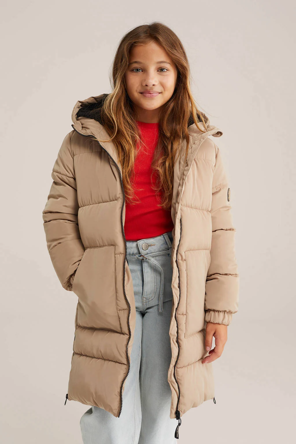 WE Fashion gewatteerde jas zand
