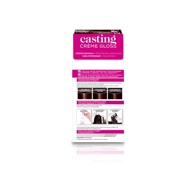 L'Oréal Paris Casting Crème Gloss Haarverf 454 Brownie Mahonie Koperbruin