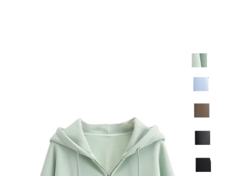 Bazer - Effen hoodie met rits