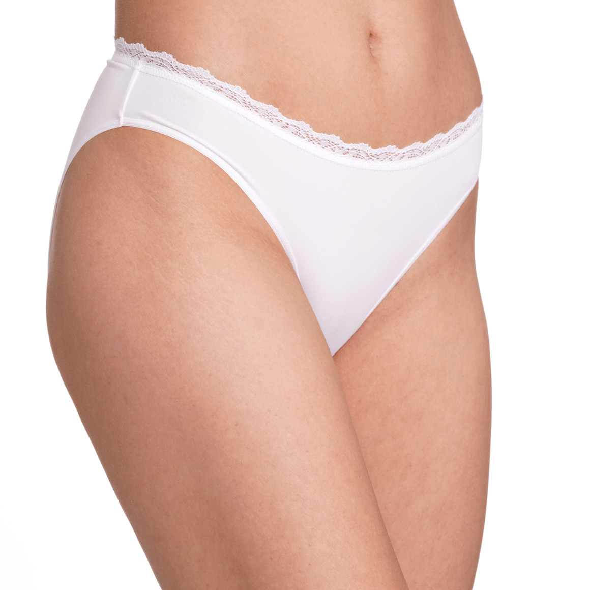 Gina Benotti 3 Damen Slips mit Spitze weiss