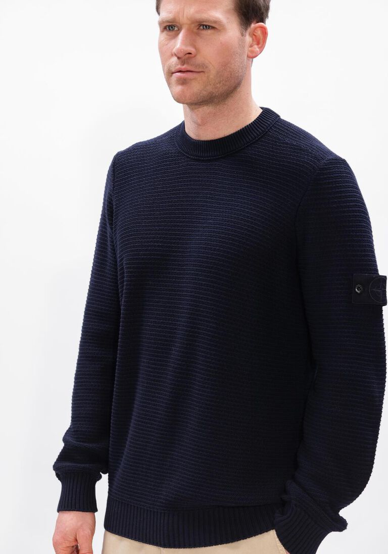 donkerblauwe stone island trui crew neck s00fa