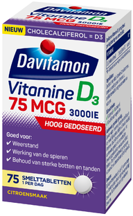 Davitamon VItamine D3 75 mcg Smelttablet 75TB