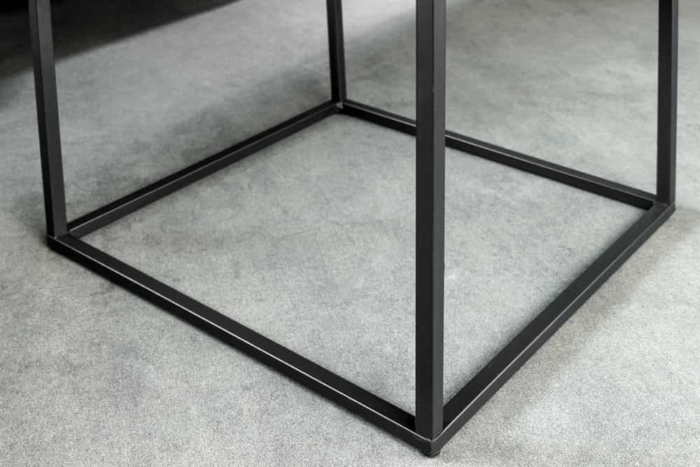 Moderner Beistelltisch ARCHITECTURE 45cm weiß Marmor-Design Metallgestell