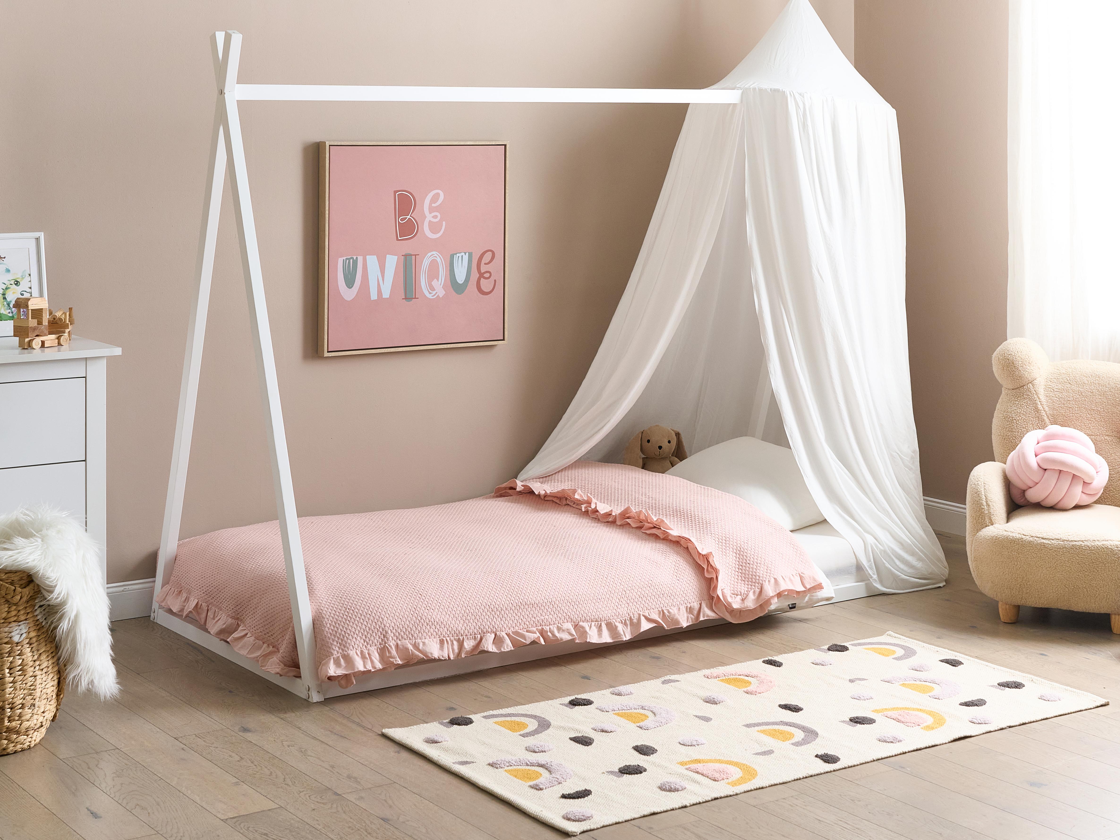 Kinderbed Tent Dennenhout SAURAT 90 x 200 cm Wit