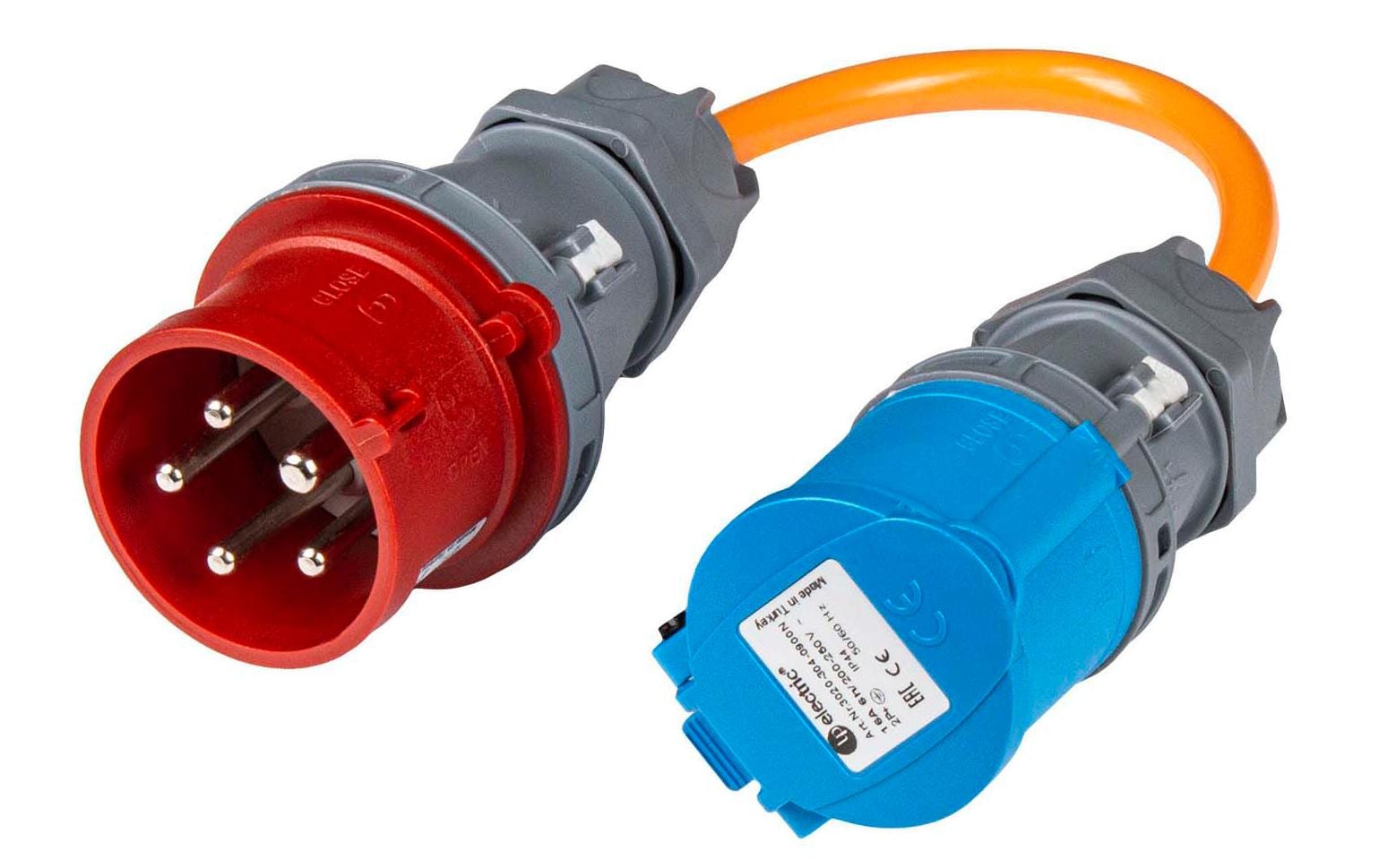 Adapterkabel CEE16/3 - CEE16/5CEE-Übergangskabel mit CEE16/5 Stecker auf CEE16/3 Kupplung