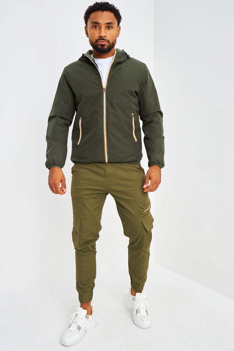 Blouson à capuche kaki