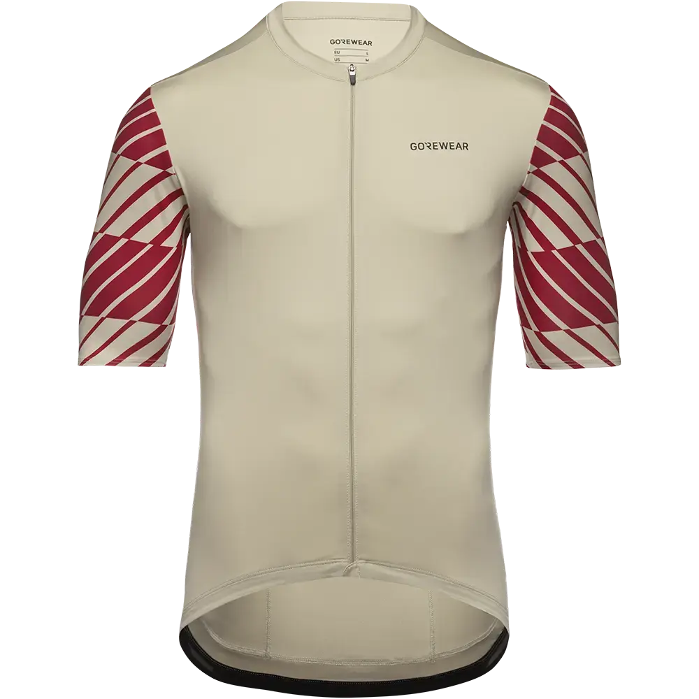 GORE Wear Swiftride Optical Fietsshirt Korte Mouwen Beige/Rood Heren