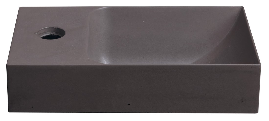 Sapho Piccolino fontein beton kraangat links 31x17cm donkerbruin