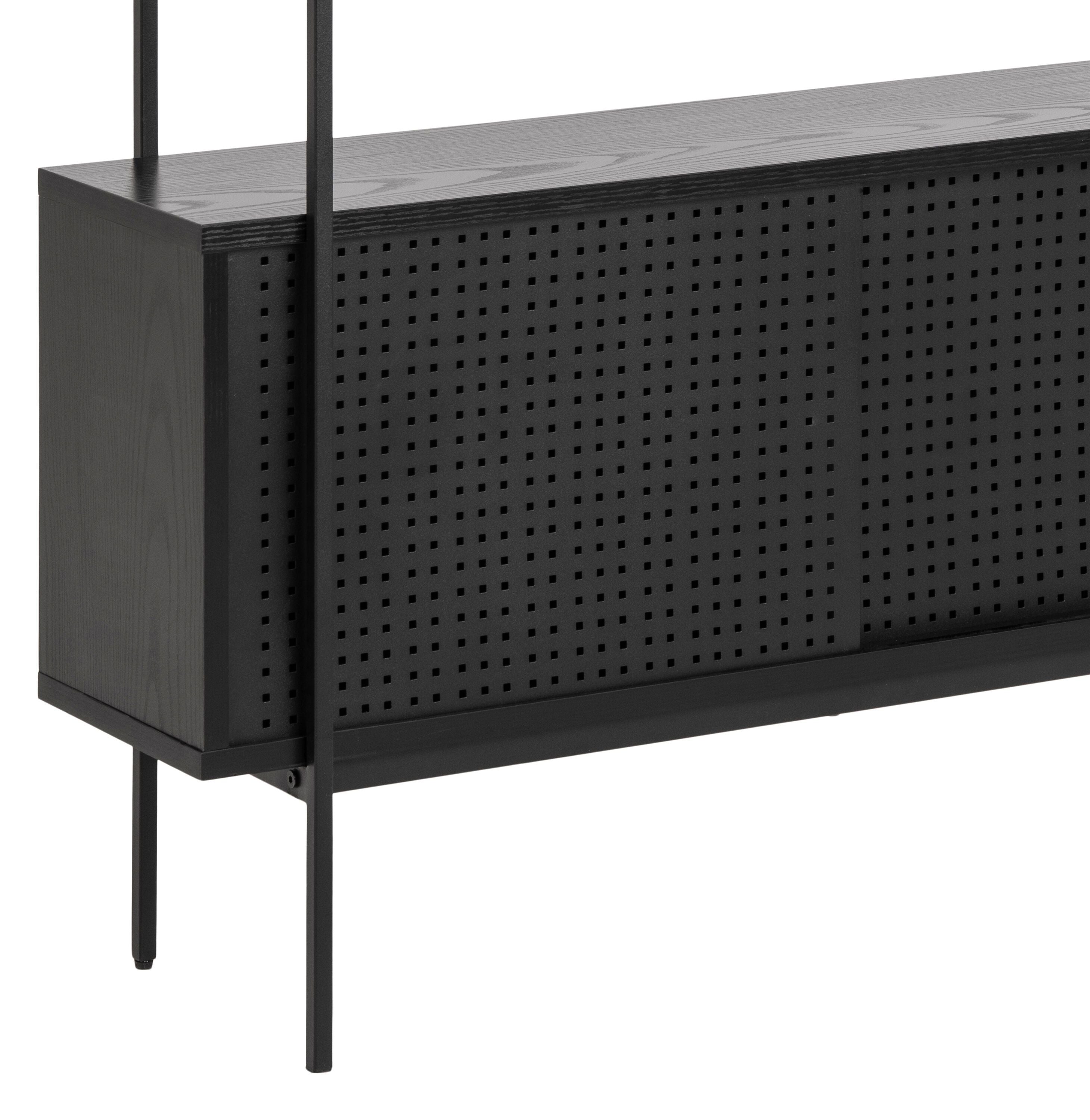 KYSON Regal - Schwarz / B: 94.0 cm x T: 27.0 cm x H: 113.8 cm