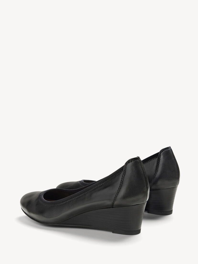 Leren Sleehakpumps - zwart