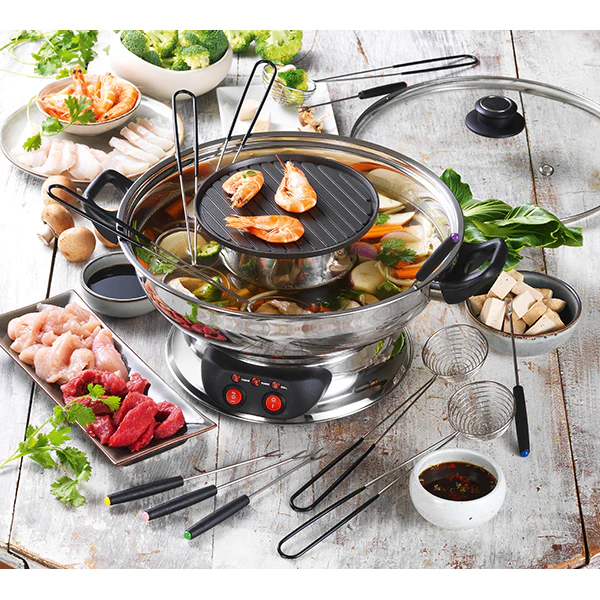 Appareil à fondue asiatique 1950 W KCP.FOND-ASIA Kitchen Chef Professi