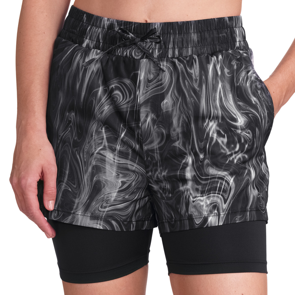 Gina Sports Damen Sport-Shorts zweilagig schwarz