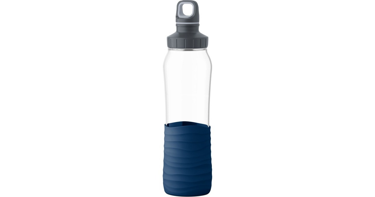 EmsaDrink2GO Glas Drinkfles  (Transparant/donkerblauw, 0,7 Liter)