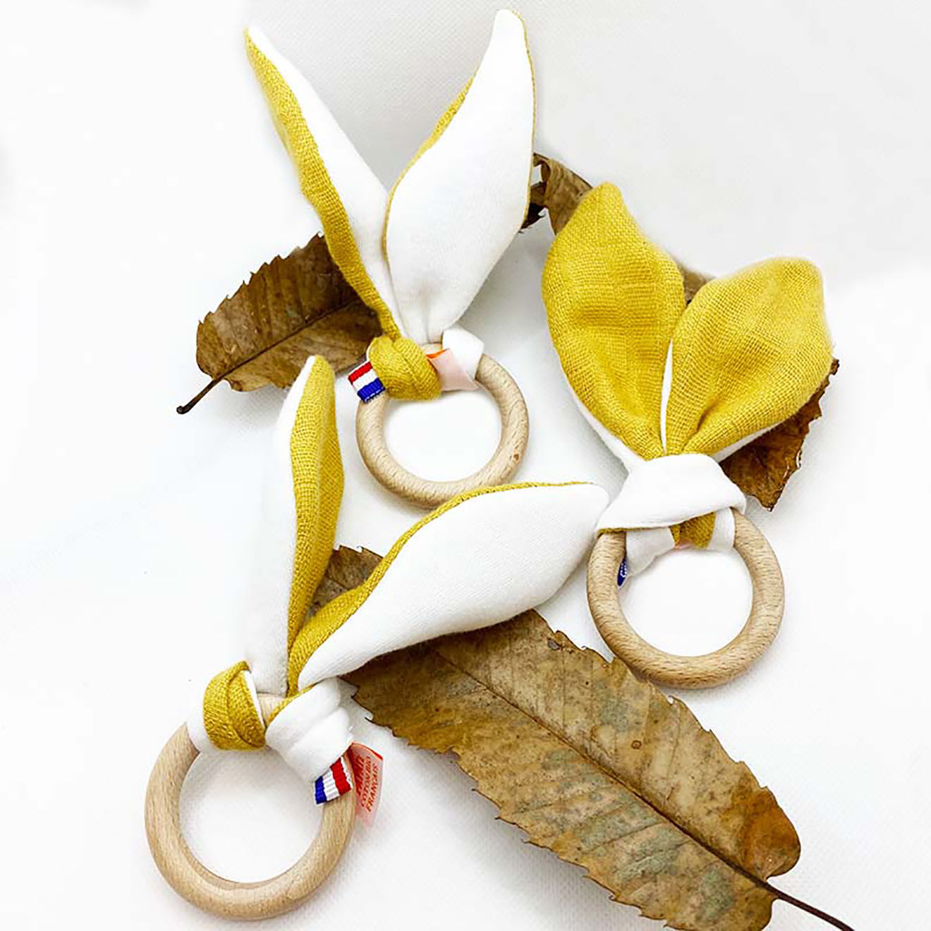 Papate Anneau de Dentition en Coton Bio honey - 15x5 cm