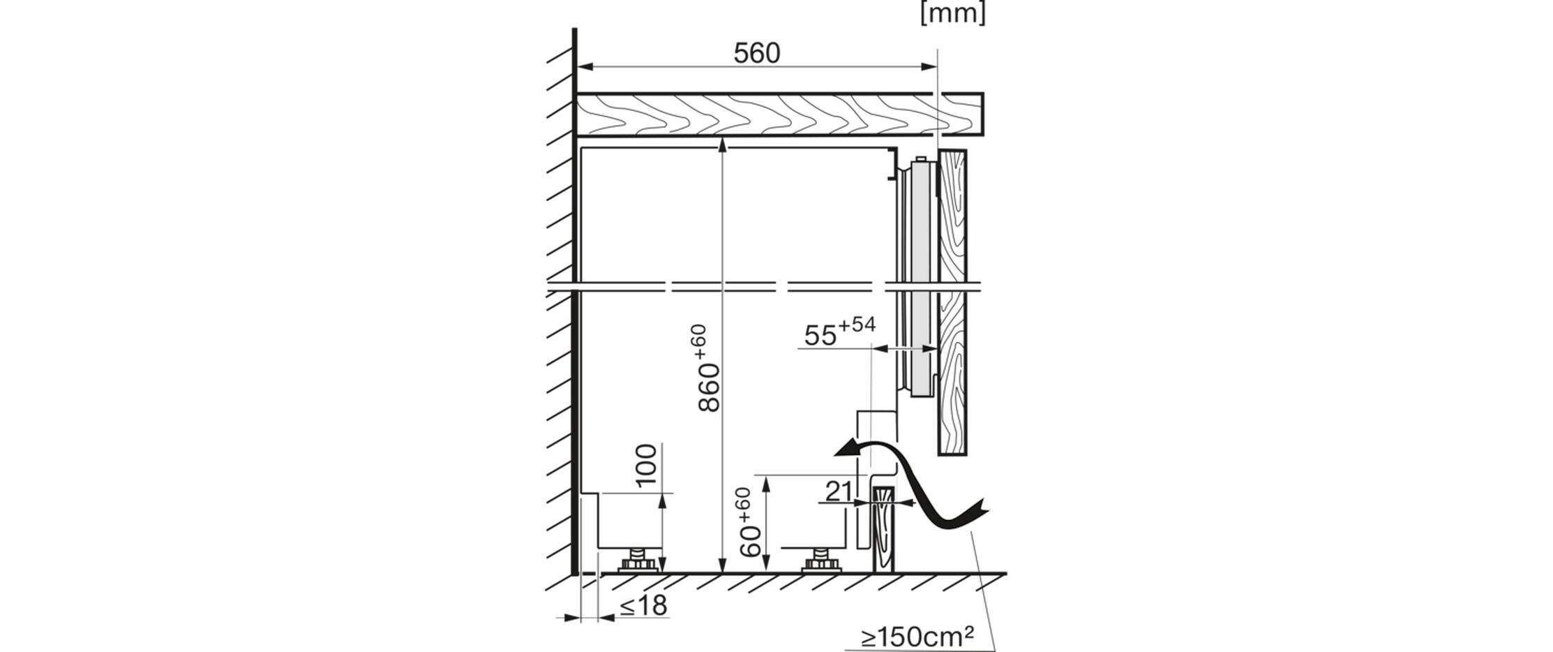 Einbaukühlschrank KU 7135 C Rechts/Wechselbar<br>Unterbau-Kühlschrank